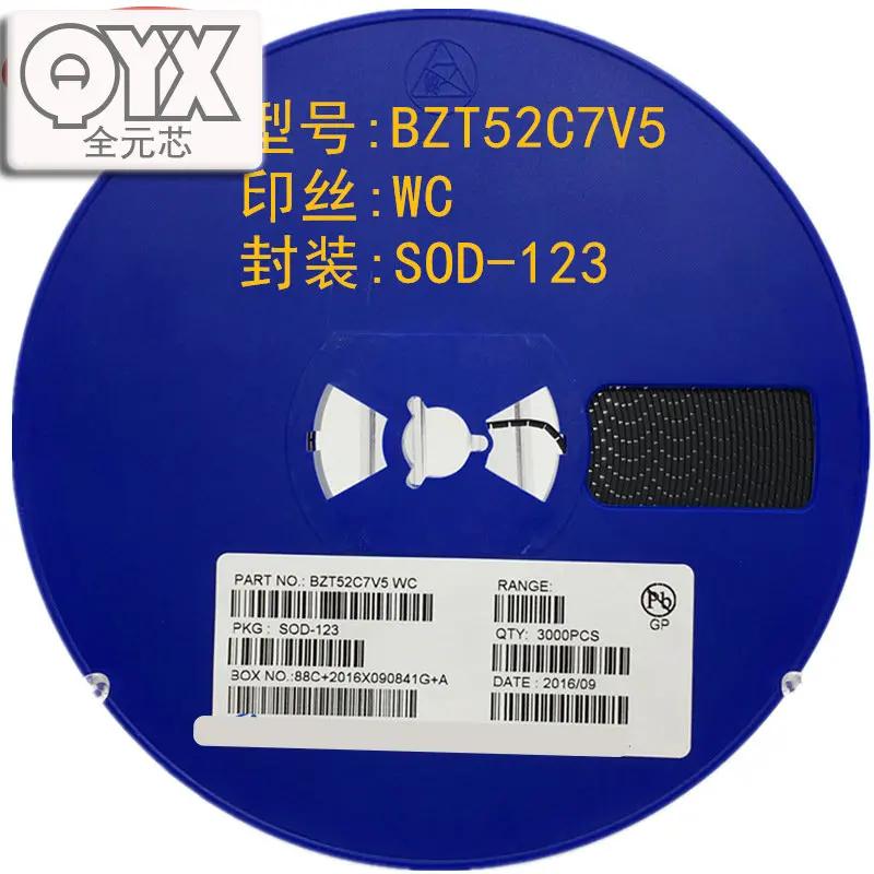 1000 / 1206 BZT52C7V5 silkscreen WC SOD-123 7.5V SMD  ̿